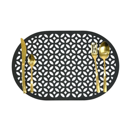 HAPPY TABLE Placemat PVC Oblong Diamond Black