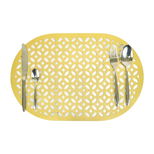 HAPPY TABLE Placemat PVC Oblong Diamond Gold