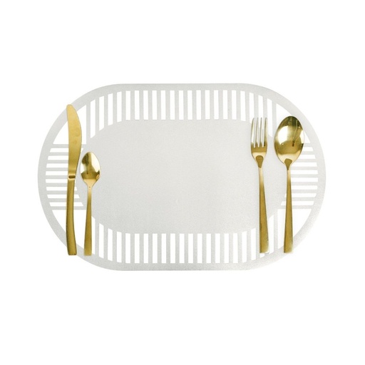 HAPPY TABLE Placemat PVC Oblong Silver