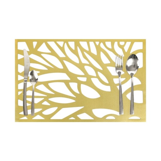 HAPPY TABLE Placemat PVC Tree Branch Pattern Gold