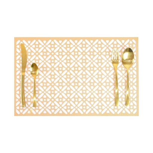 HAPPY TABLE Placemat PVC Slant Square Pattern Beige