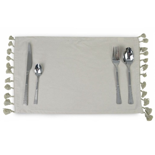 HAPPY TABLE Placemat With Tassel Taupe