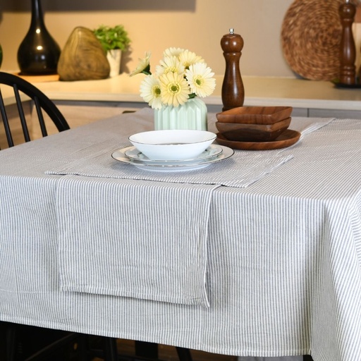 HAPPY TABLE Table Cloth Hemmed Chambray With Multiple Size Variations