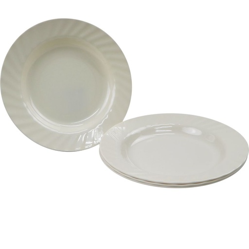 BESTWARE Round Grooved Dinner Plate 10in Set Of 4