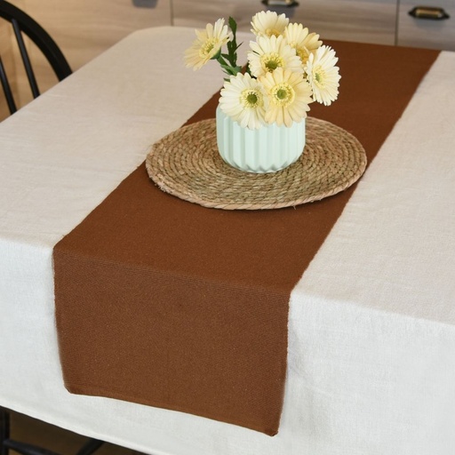 HAPPY TABLE Ribbed Table Runner Khaki With Multiple Size Variations
