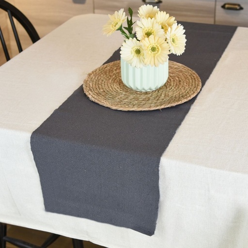 HAPPY TABLE Ribbed Table Runner Gray With Multiple Size Variations