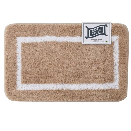 BARE FOOT Microfiber Bathroom Rug Rectangular Natural With Multiple Size Variations