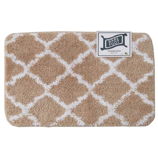 BARE FOOT Microfiber Bathroom Rug Spade Natural With Multiple Size Variations
