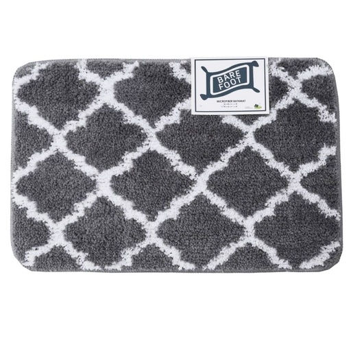 BARE FOOT Microfiber Bathroom Rug Spade Gray With Multiple Size Variations
