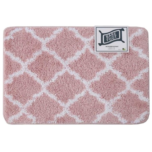 BARE FOOT Microfiber Bathroom Rug Spade Pink With Multiple Size Variations