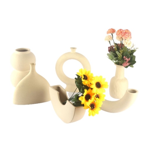 Ceramic Vase Nordic Minimalism Style Design BR04-010 Ecru
