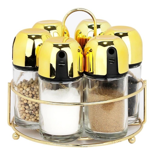 SLIQUE 6pc Spice Jar Set Gold