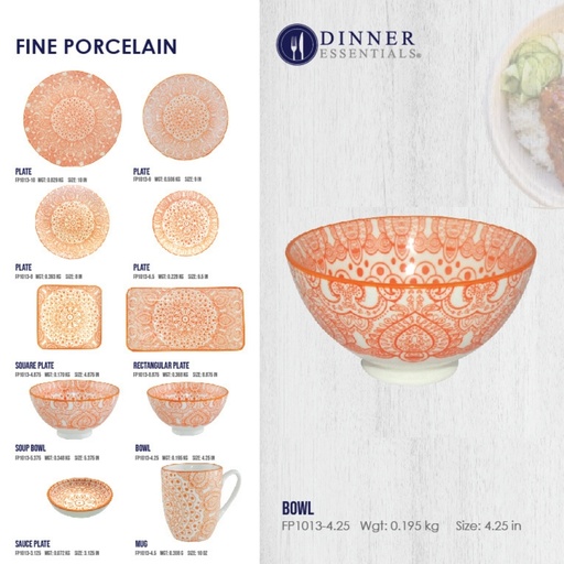 Dinner Essential Decorative Printed Dinnerware Aesthetic Orange