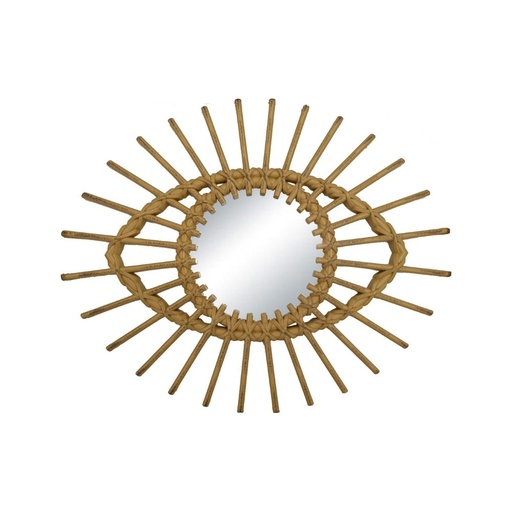 Rattan Eyed-Shaped Decorative Mirror 6080