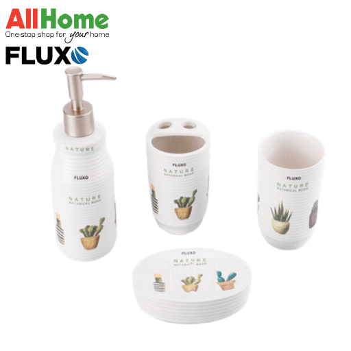 FLUXO 4PC CERAMIC BATHROOM SET SUCCULENT