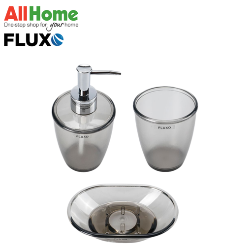 FLUXO 6462 3PC TRANSPARNT BATHROOM SET GRAY