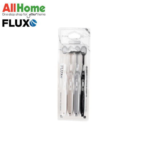 FLUXO 4PC TOOTHBRUSH SET ( WHITE/GREY/BEIGE/BLACK)