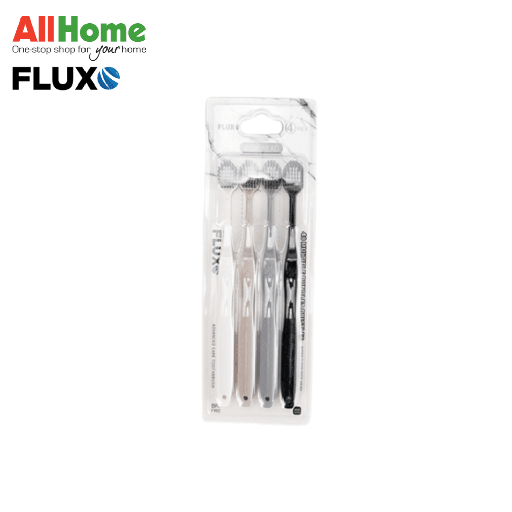 FLUXO 4PC TOOTHBRUSH SET (DGRN/RED/PINK/GRN)