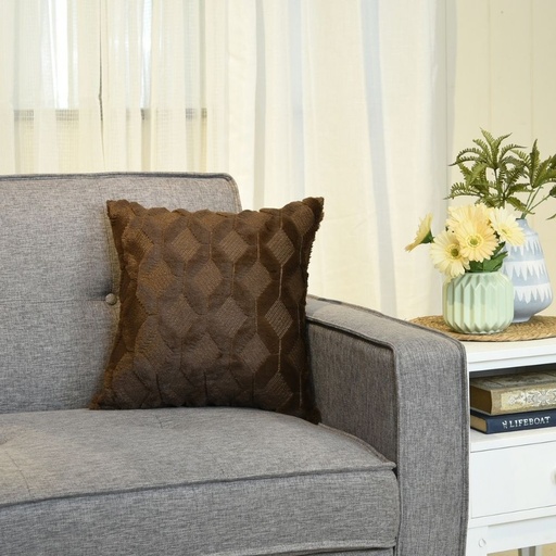 Throw Pillow Case Geometric 17" x 17" Brown