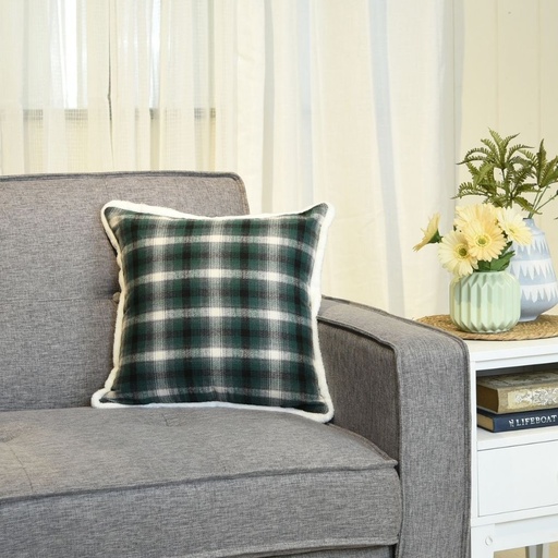 Throw Pillow Case Classic Lattice 17" x 17" Green