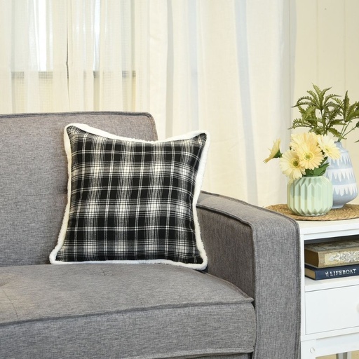 Throw Pillow Case Classic Lattice 17" x 17" Black