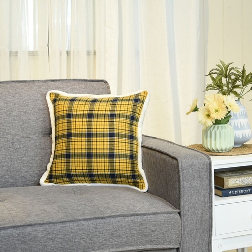 Throw Pillow Case Classic Lattice 17" x 17" Mustard