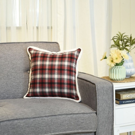 Throw Pillow Case Classic Lattice 17" x 17" Red