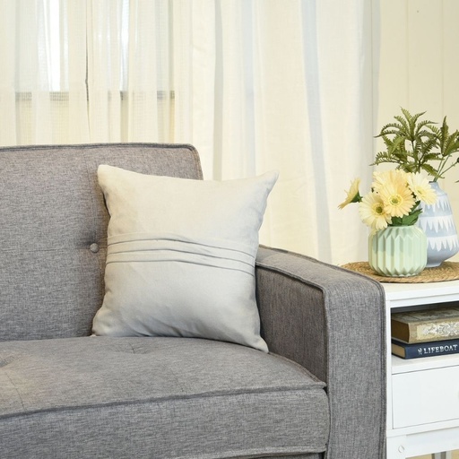 Throw Pillow Case Wave Stripe 17" x 17" Light Gray