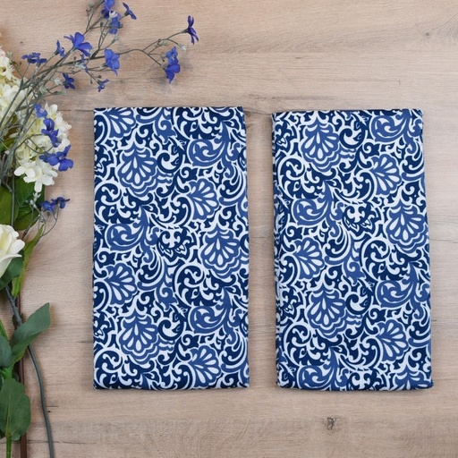 HAPPY KITCHEN Microfiber Kitchen Towel Set of 2 Blue Paisley