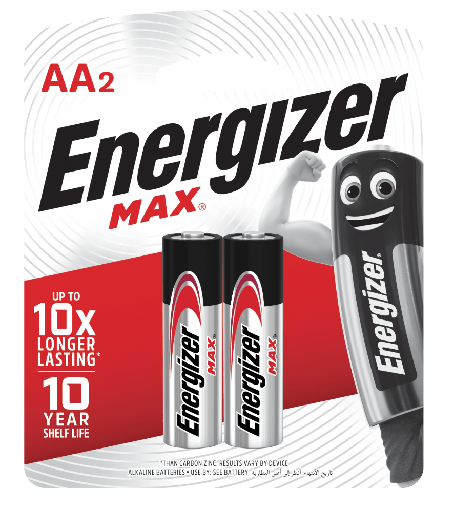 Energizer Battery E91Bp2 Max AA by 2s Carbon Zinc