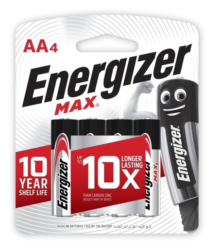 Energizer Battery E91Bp4 Max AA by 4s Carbon Zinc