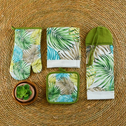 HK AH-PHM-14 Banana Leaves 4pc Ktchn Set