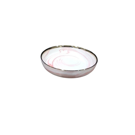 ONAIDA Stoneware 9-inch Plate Pink Marble Glaze