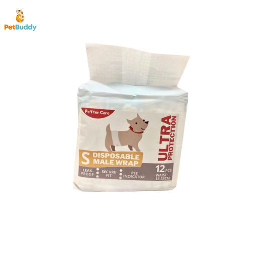 PETTERCARE DISPOSABLE MALE WRAPS 12PCS
