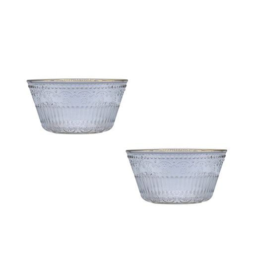 Hooga 2-piece Old Fashioned Bowl Set with Gold Rim 420ml (FDW/L2)