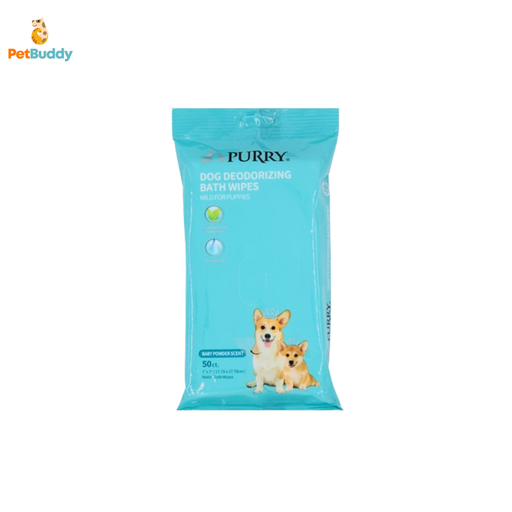 PURRY DOG DEODORIZING BATH WIPES 50S