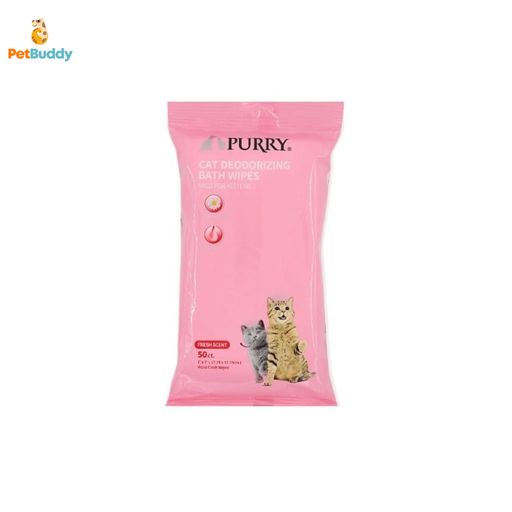 PURRY CAT DEODORIZING BATH WIPES 50PCS